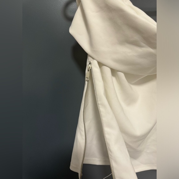 Zara white tube top with foldover detail size L - Picture 2 of 5